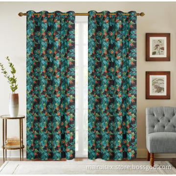 New Style Printed Velvet Grommets Curtain